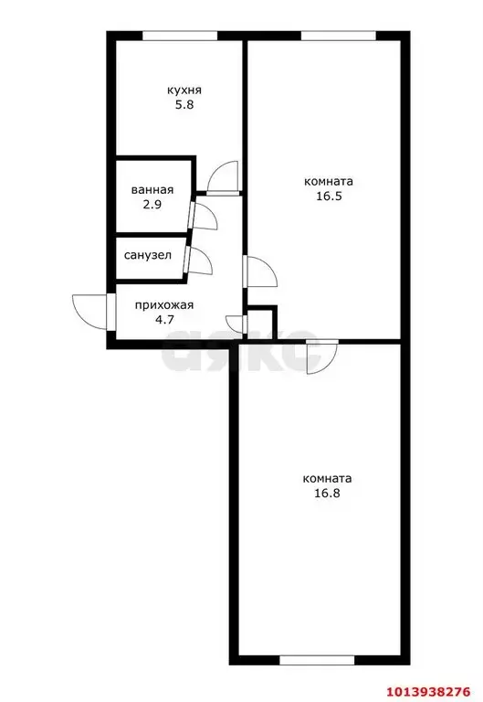 2-комнатная квартира: Белореченск, улица Ленина, 23 (46.9 м) - Фото 1