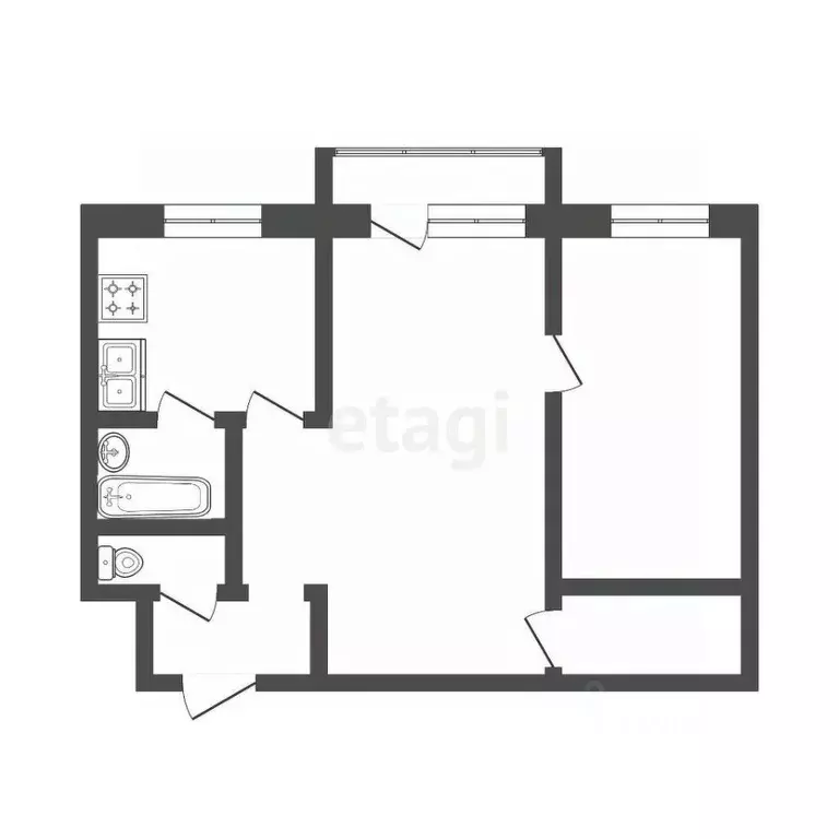2-к кв. Тюменская область, Тюмень ул. Мельникайте, 64 (43.5 м) - Фото 2