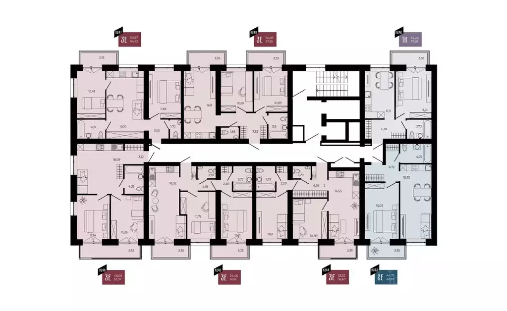 3-к кв. Пензенская область, Пенза ул. Тепличная, 55 (54.22 м) - Фото 2