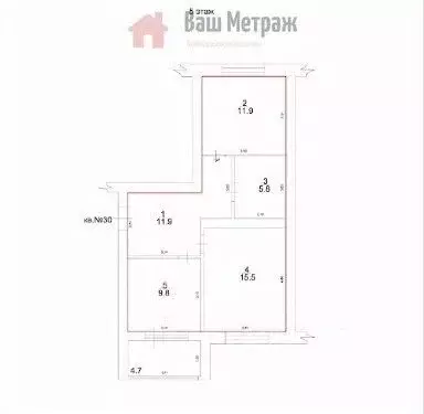 2-к кв. Оренбургская область, Бузулук Московская ул. (54.9 м) - Фото 1