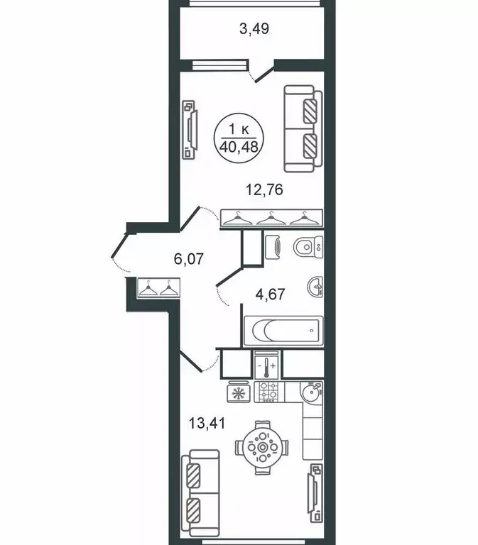 1-комнатная квартира: Тверь, улица Левитана, 70Б (40.5 м) - Фото 1