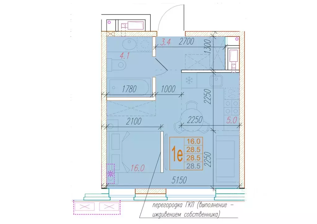 1-к кв. Астраханская область, Астрахань Августовская ул. (28.5 м) - Фото 1