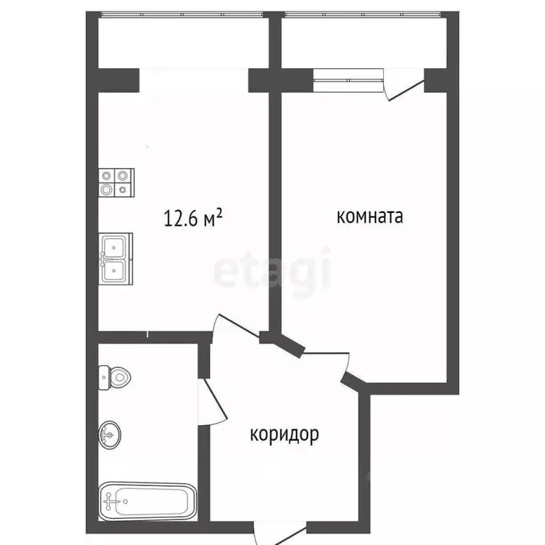 1-к кв. Ростовская область, Ростов-на-Дону ул. Крупской, 82/2 (39.5 м) - Фото 1