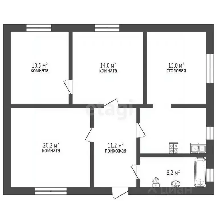 Дом в Ростовская область, Таганрог Лиман садовое товарищество,  (80 м) - Фото 2