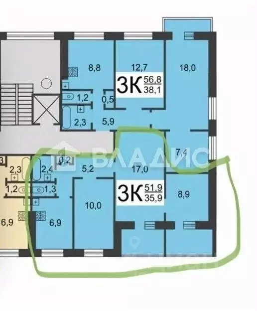 3-к кв. Нижегородская область, Нижний Новгород Ковалихинская ул., 72 ... - Фото 2