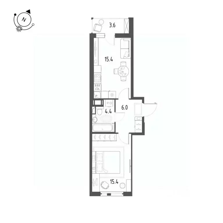 1-к кв. Санкт-Петербург пос. Шушары, ул. Чудовская, 14к1 (42.9 м) - Фото 2