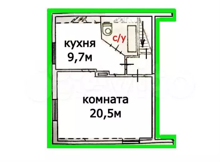 1-к. квартира, 35 м, 2/2 эт. - Фото 0
