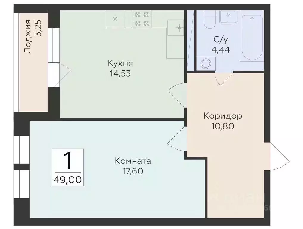 1-к кв. Воронежская область, Воронеж ул. Матросова (49.0 м) - Фото 0