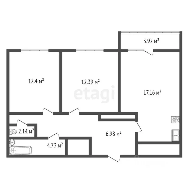 2-к кв. Санкт-Петербург ул. Среднерогатская, 16к2 (55.8 м) - Фото 1