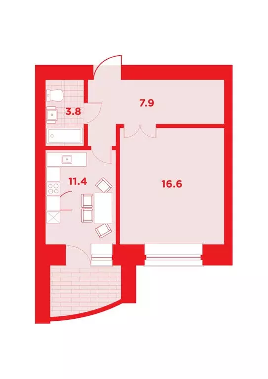 1-комнатная квартира: Благовещенск, Заводская улица, 2/4 (42 м) - Фото 1