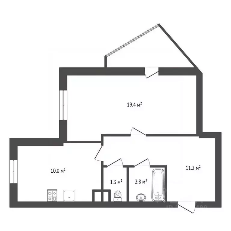 1-к кв. Воронежская область, Воронеж Троицкий кв-л, Олимпийский ... - Фото 1