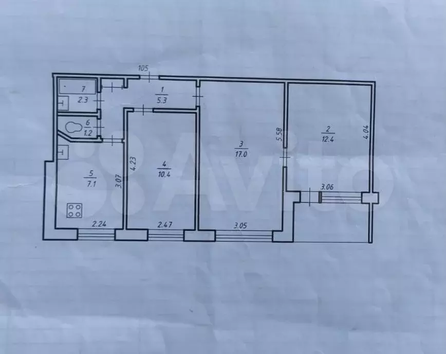 3-к. квартира, 57,7 м, 9/10 эт. - Фото 0