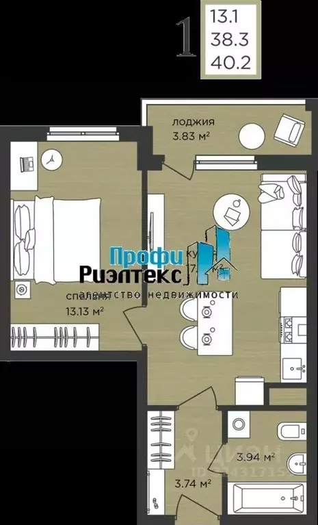 1-к кв. Нижегородская область, Нижний Новгород д. Афонино, ул. ... - Фото 1