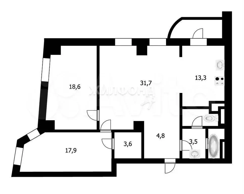 3-к. квартира, 100 м, 4/17 эт. - Фото 0