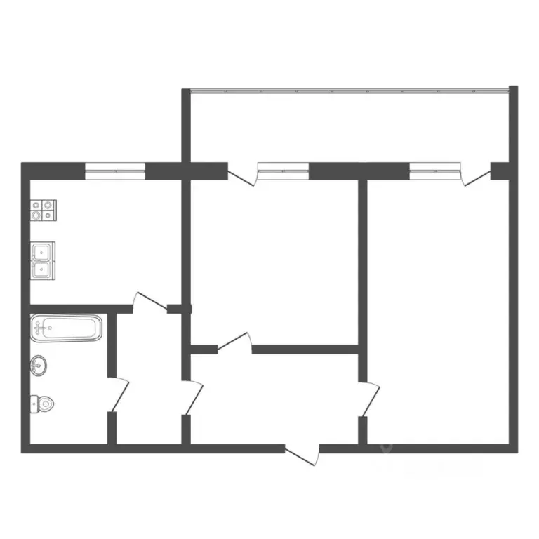2-к кв. Тюменская область, Тюмень ул. Станционная, 16А (44.5 м) - Фото 2