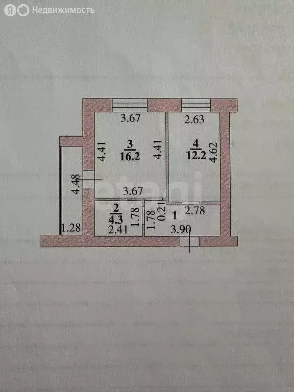 1-комнатная квартира: Липецк, улица Гагарина, 147А (46 м) - Фото 1