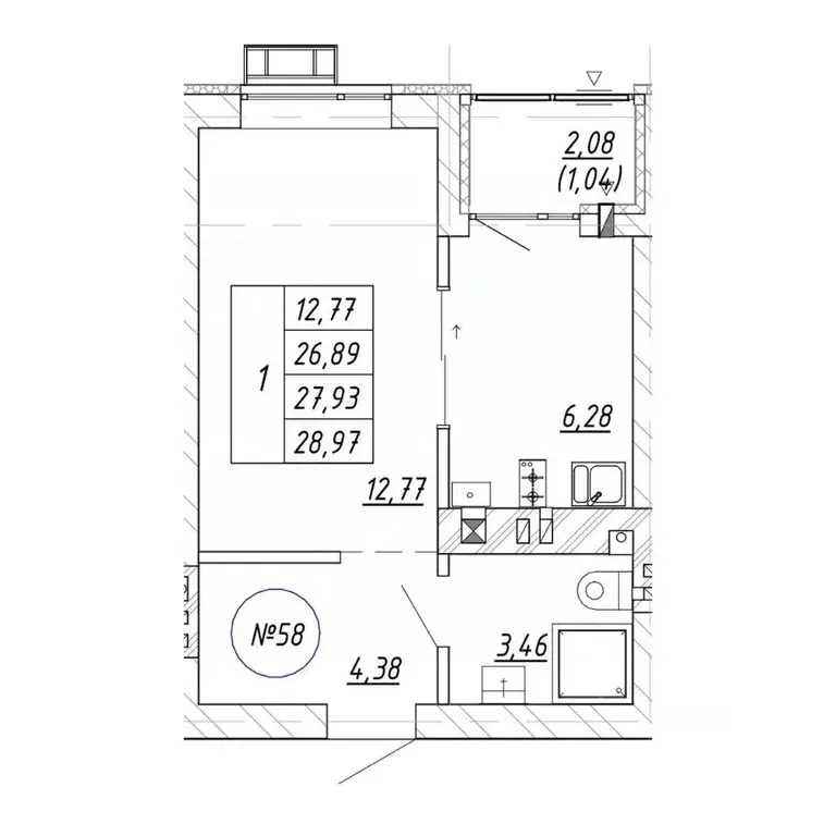1-к кв. Калининградская область, Зеленоградск  (28.97 м) - Фото 1