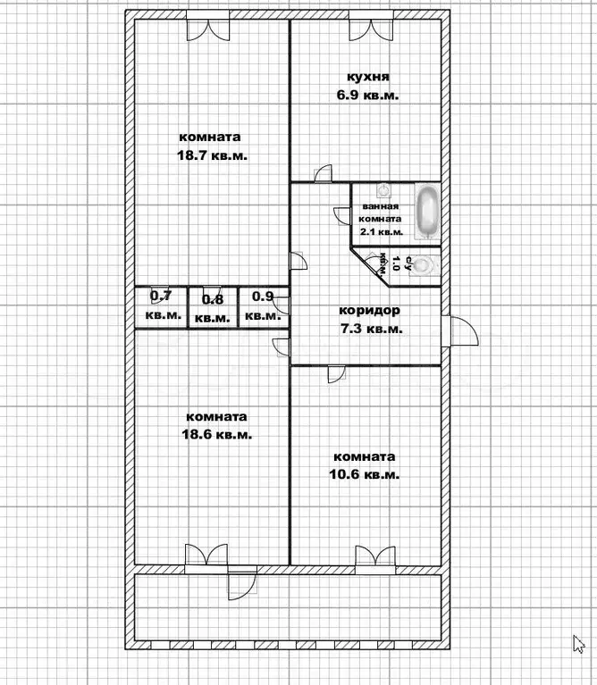 3-к. квартира, 67,6 м, 3/9 эт. - Фото 0