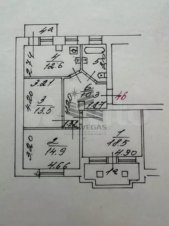 3-к. квартира, 78 м, 4/10 эт. - Фото 0