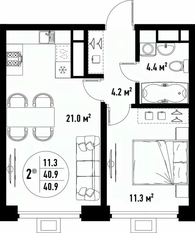 2-к кв. Астраханская область, Астрахань ул. Бэра, 29 (40.9 м) - Фото 1