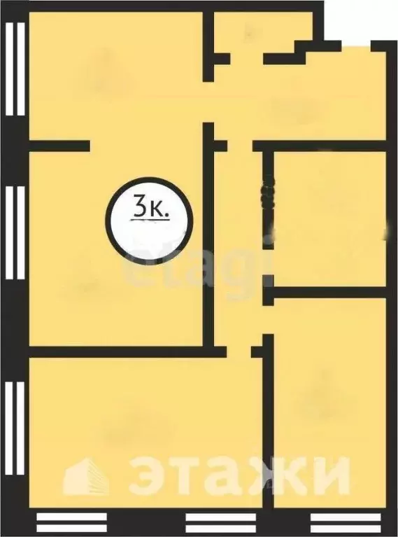 3-к кв. Сахалинская область, Южно-Сахалинск Сахалинская ул., 106А ... - Фото 2