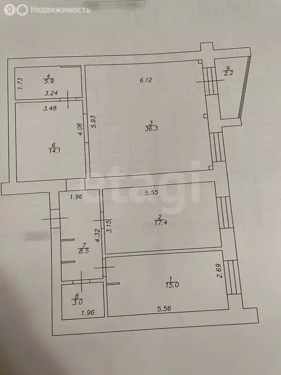 3-комнатная квартира: Казань, улица Восстания, 84 (100 м) - Фото 1