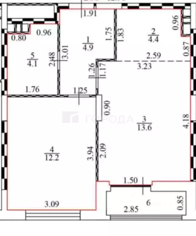 1-к кв. Москва № 160 кв-л, 1Вк1 (39.2 м) - Фото 2