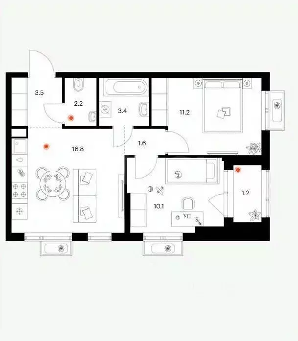 2-к кв. Татарстан, Казань ул. Николая Демидова (49.0 м) - Фото 1