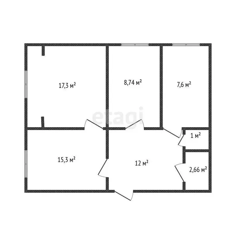 3-комнатная квартира: Махачкала, проспект Петра I, 107Вк4 (70.8 м) - Фото 1