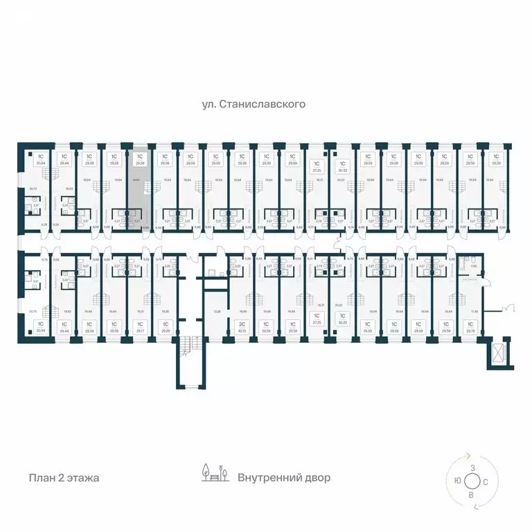 Квартира-студия: Новосибирск, улица Станиславского, 25 (29.59 м) - Фото 1