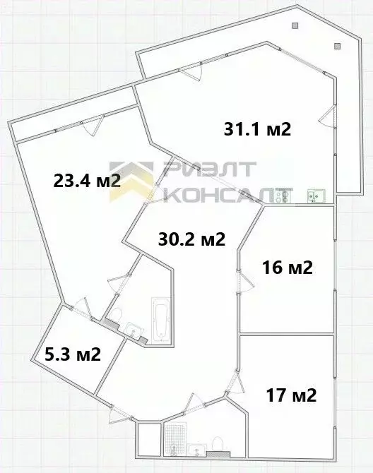 4-к кв. Омская область, Омск ул. Волховстроя, 24 (133.0 м) - Фото 1