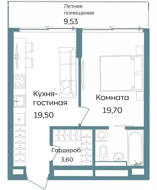 2-комнатная квартира: Республика Крым, Саки (52.33 м) - Фото 1