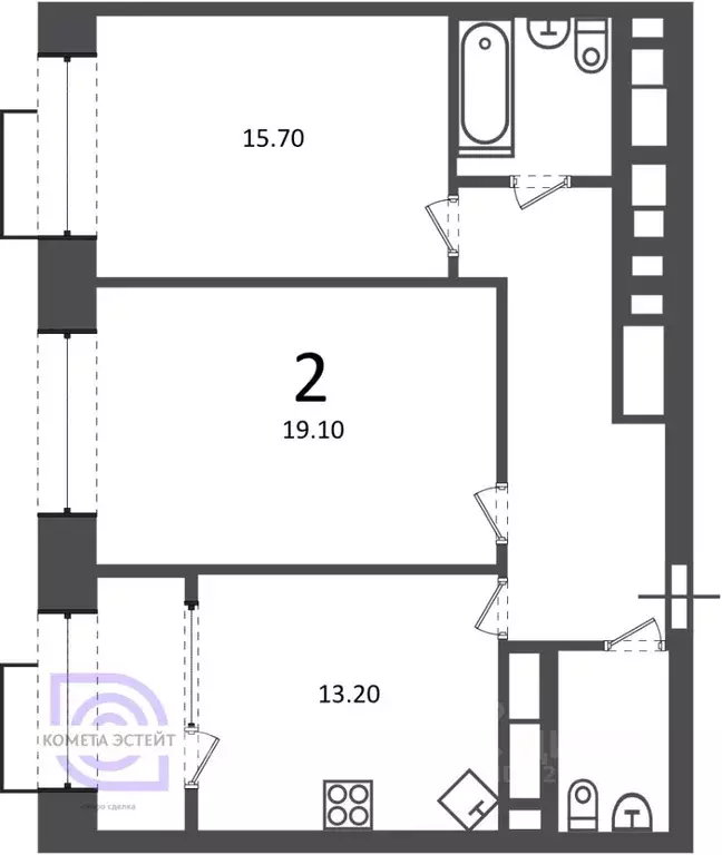 2-к кв. Москва Клинская ул., 2А (67.0 м) - Фото 1