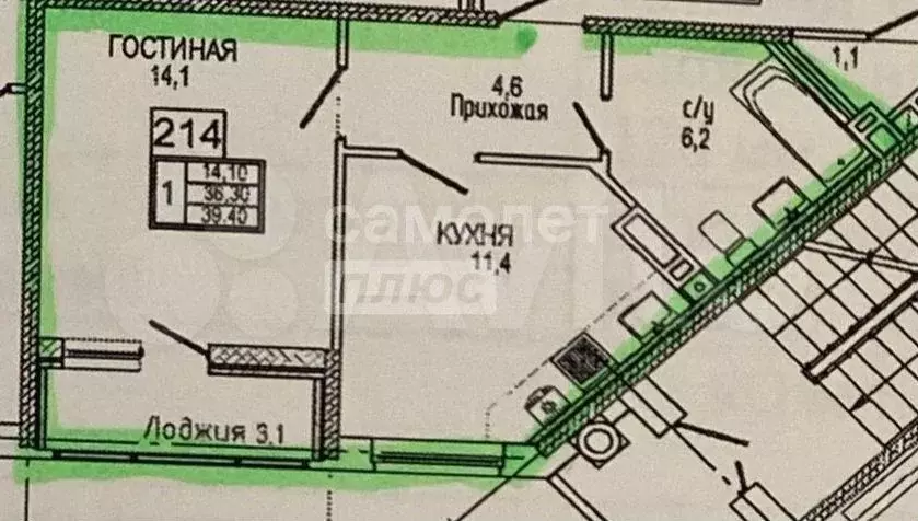 1-к. квартира, 40 м, 13/18 эт. - Фото 0