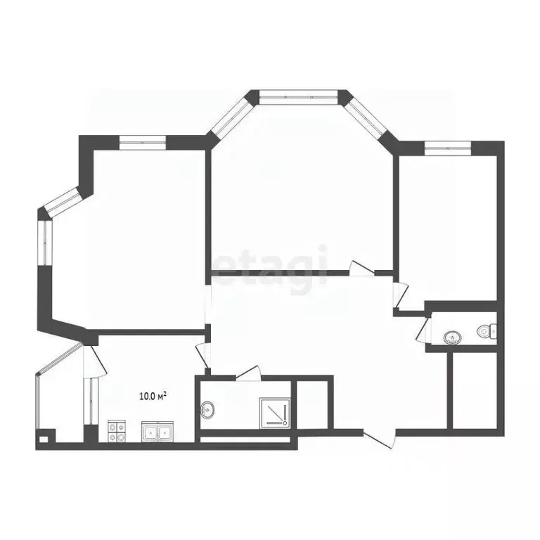 3-к кв. Тюменская область, Тюмень Первомайская ул., 50 (88.6 м) - Фото 2