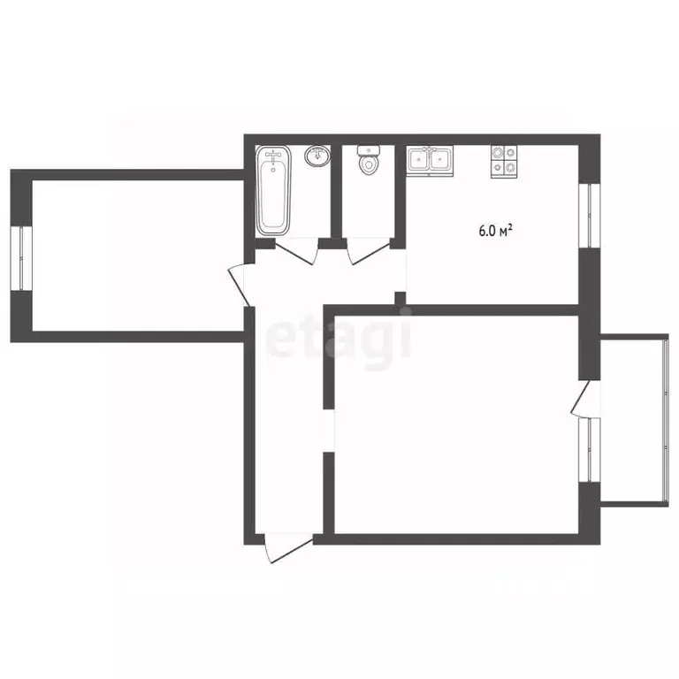 2-к кв. Челябинская область, Сосновский муниципальный округ, пос. ... - Фото 2