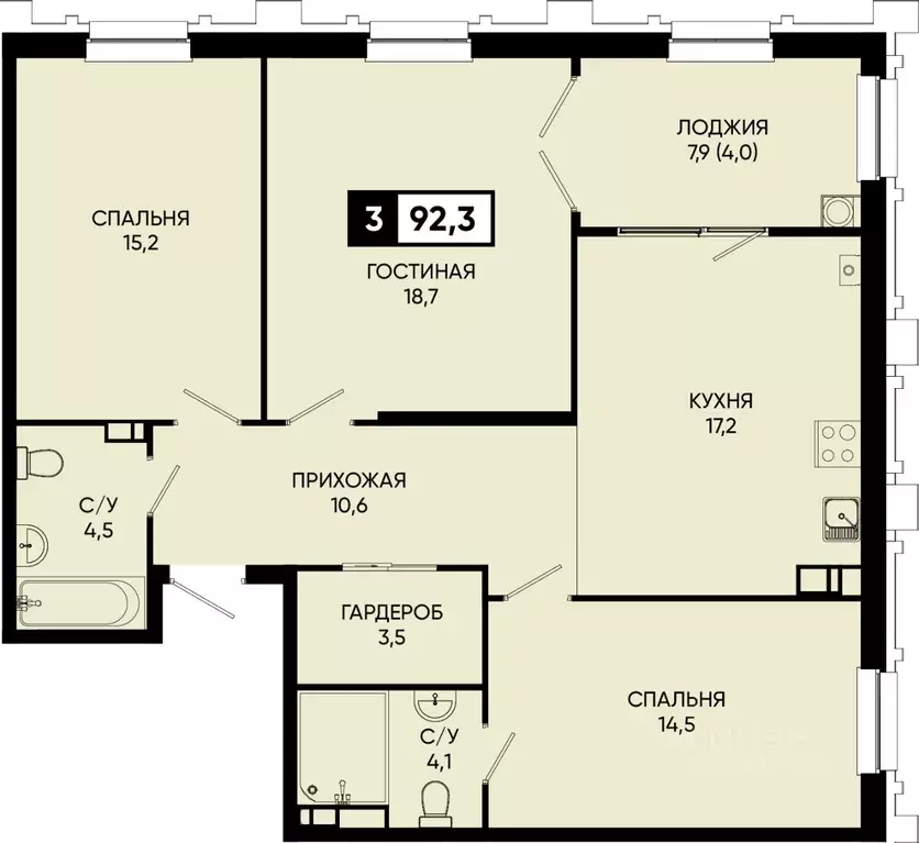 3-к кв. Ставропольский край, Кисловодск городской округ, пос. ... - Фото 1