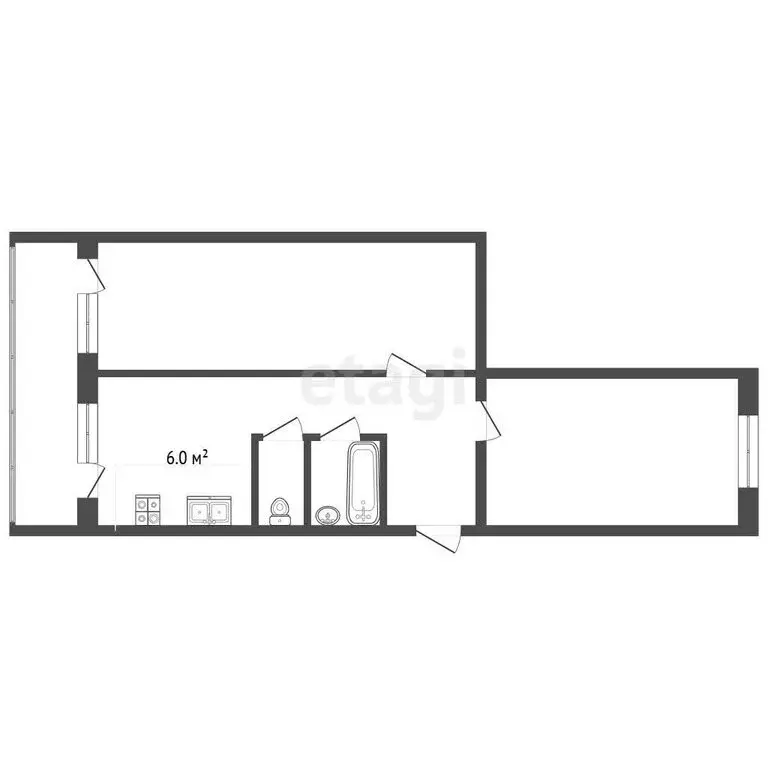2-комнатная квартира: Ялта, Киевская улица, 88 (53.1 м) - Фото 1