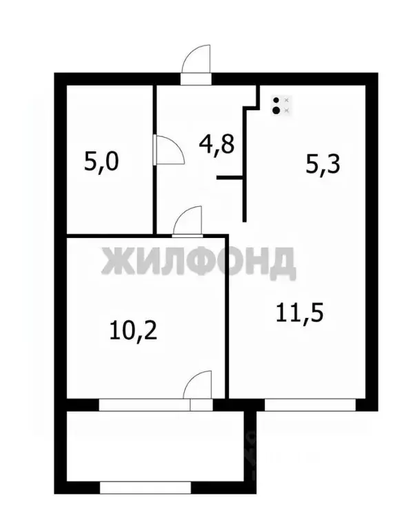 1-к кв. Новосибирская область, Новосибирск ул. Кошурникова, 23 (36.6 ... - Фото 2