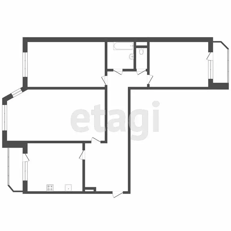 3-комнатная квартира: Тюмень, улица Малыгина, 14к2 (97 м) - Фото 1