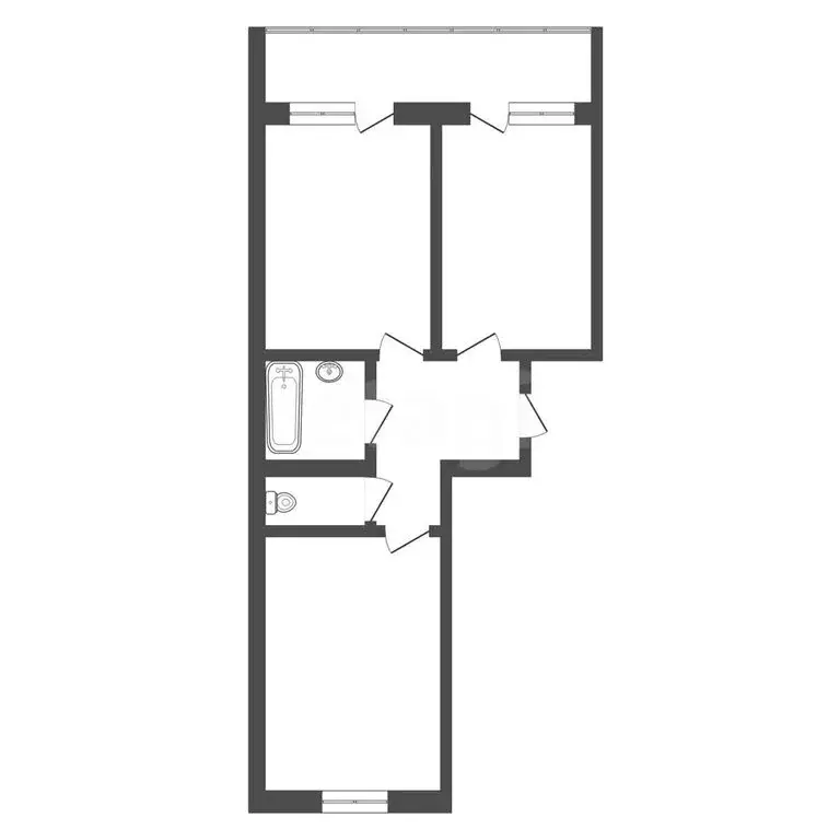2-комнатная квартира: Тобольск, 15-й микрорайон, 10 (60.6 м) - Фото 1