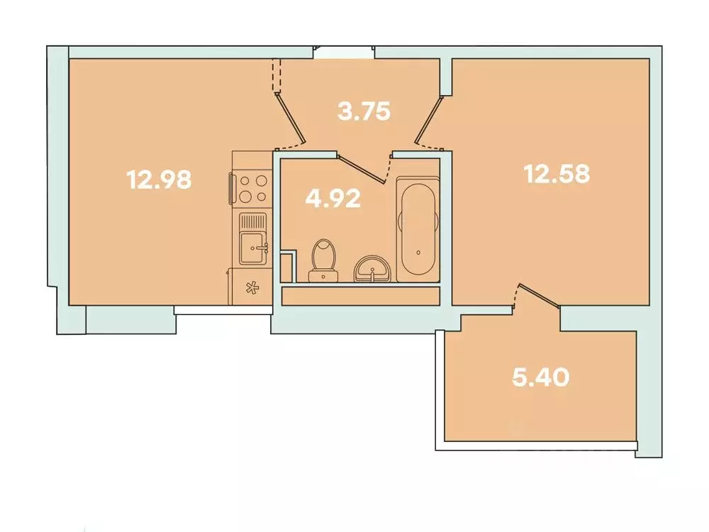 1-к кв. Иркутская область, Иркутск ул. Петрова, 18 (39.63 м) - Фото 0