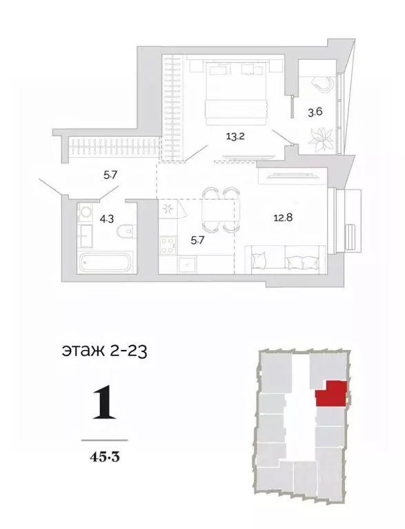 1-к кв. Пензенская область, Пенза проезд 2-й Свердлова, 4 (45.3 м) - Фото 0