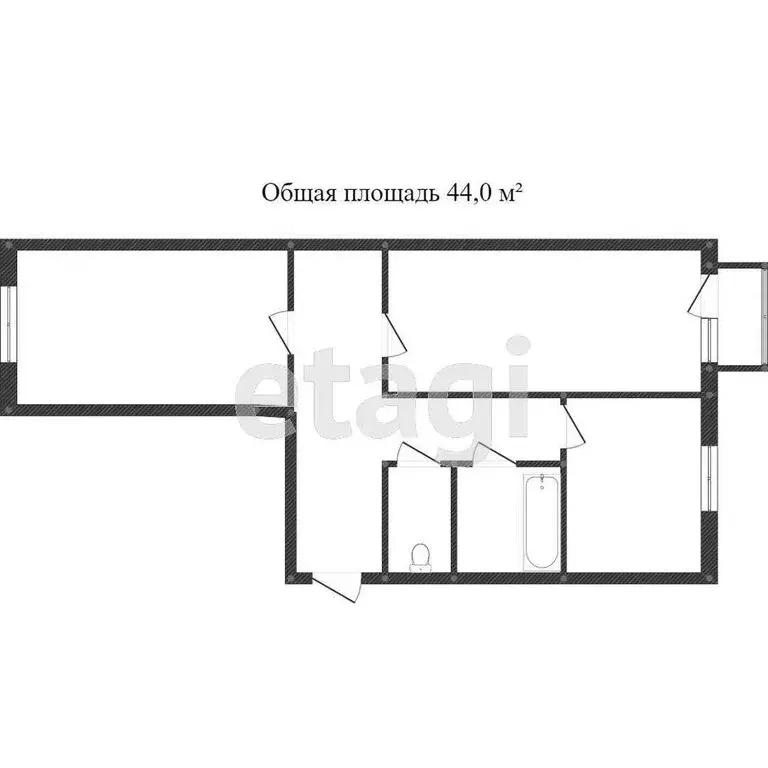 2-комнатная квартира: Миасс, Уральская улица, 106 (41.3 м) - Фото 1