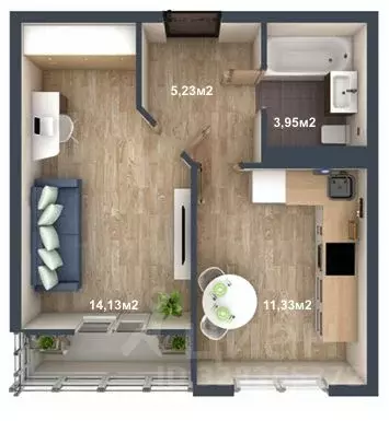 1-к кв. Ленинградская область, Всеволожский район, Заневское городское ... - Фото 2