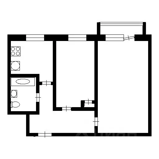 2-к кв. Башкортостан, Стерлитамак Коммунистическая ул., 61 (43.9 м) - Фото 1