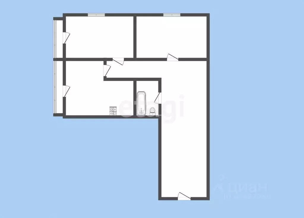 2-к кв. Карачаево-Черкесия, Черкесск Октябрьская ул., 384А (85.5 м) - Фото 1