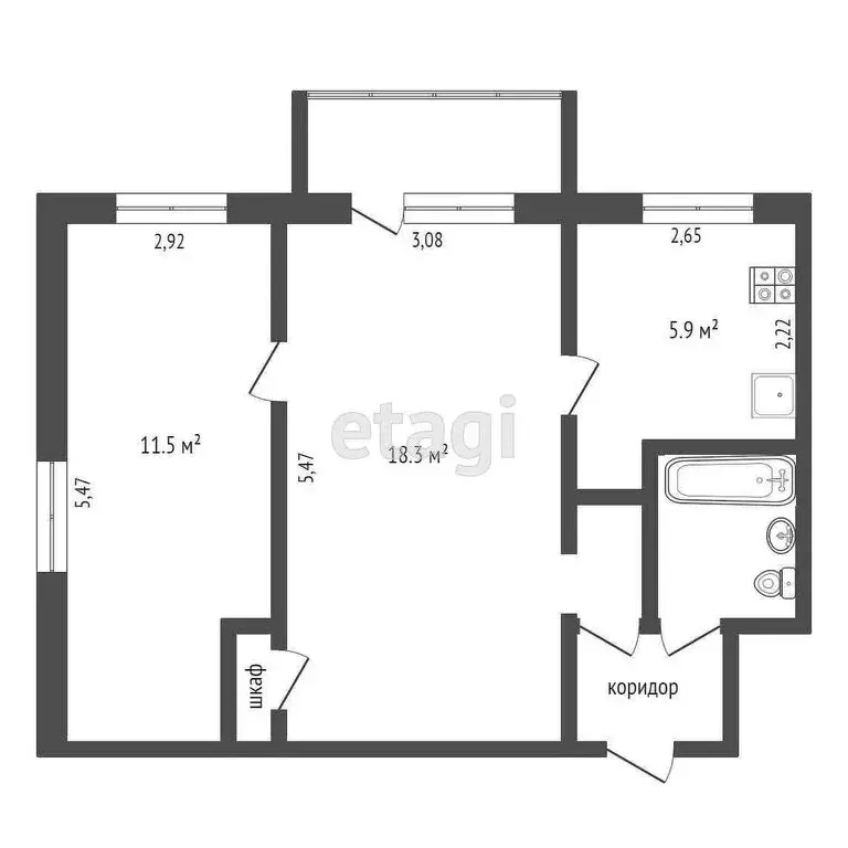 2-комнатная квартира: Омск, микрорайон Городок Нефтяников, ... - Фото 1