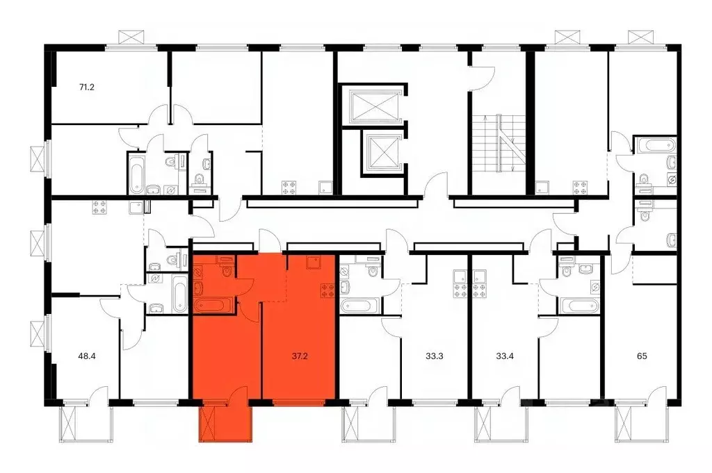 1-к кв. Татарстан, Казань Нокса Парк жилой комплекс, 3 (37.3 м) - Фото 1