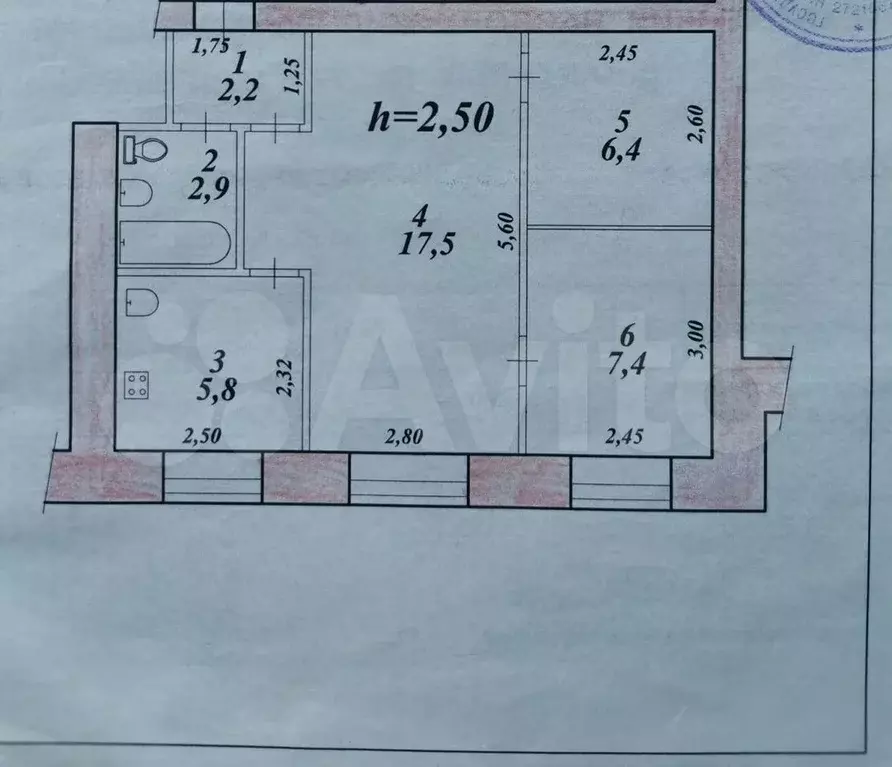 2-к. квартира, 42,2 м, 4/5 эт. - Фото 0